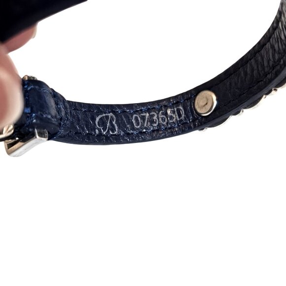 Brighton Harmony Bandit Silver Plated & Blue Leather Strap Bracelet - Picture 3 of 3